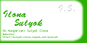 ilona sulyok business card